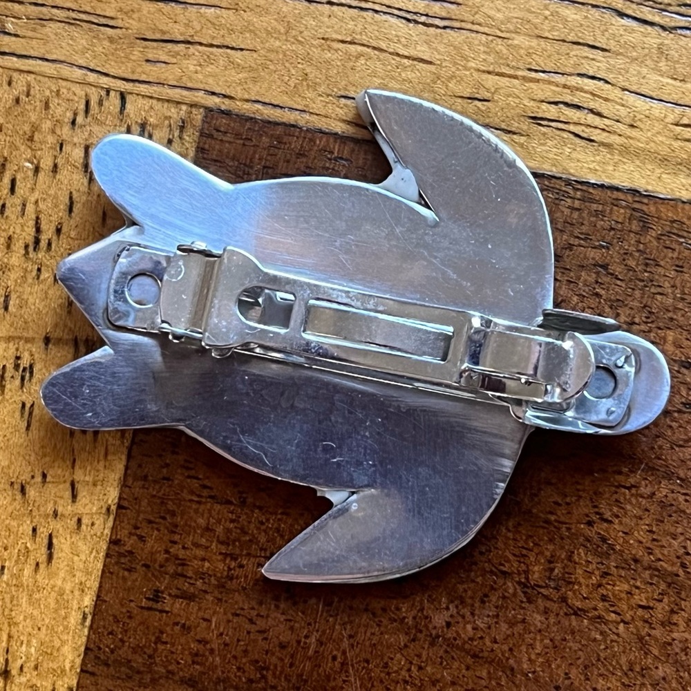 Sea turtle hair clip natural shell inlay - Picture 4 of 4